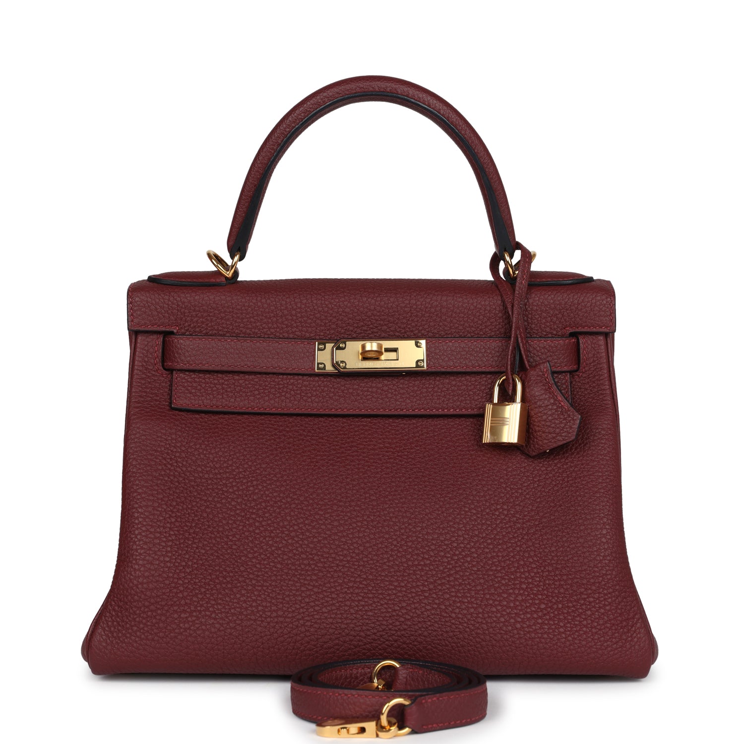 Hermes Kelly Retourne 28 Rouge H Togo Gold Hardware - Exclusu