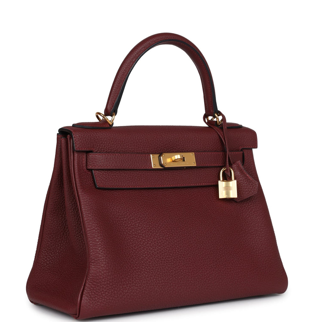 Hermes Kelly Retourne 28 Rouge H Togo Gold Hardware - Exclusu