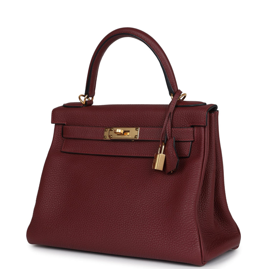 Hermes Kelly Retourne 28 Rouge H Togo Gold Hardware - Exclusu