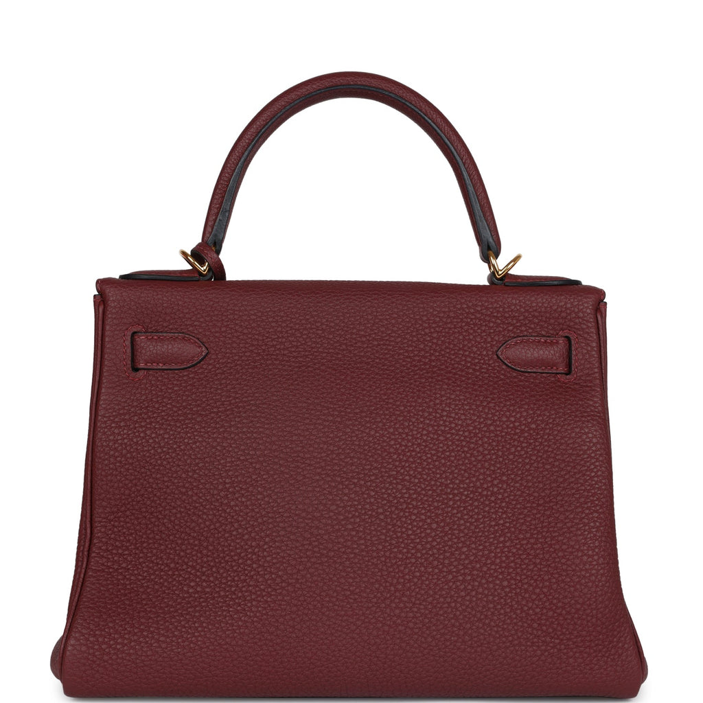 Hermes Kelly Retourne 28 Rouge H Togo Gold Hardware - Exclusu