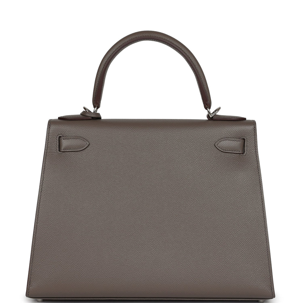 Hermes Kelly Sellier 28 Etain Epsom Palladium Hardware - Exclusu