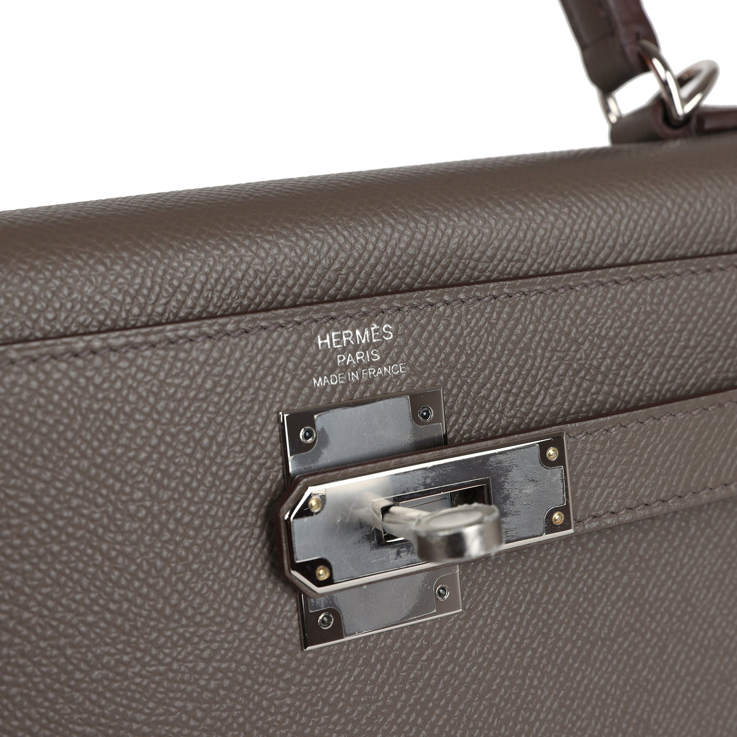 Hermes Kelly Sellier 28 Etain Epsom Palladium Hardware - Exclusu
