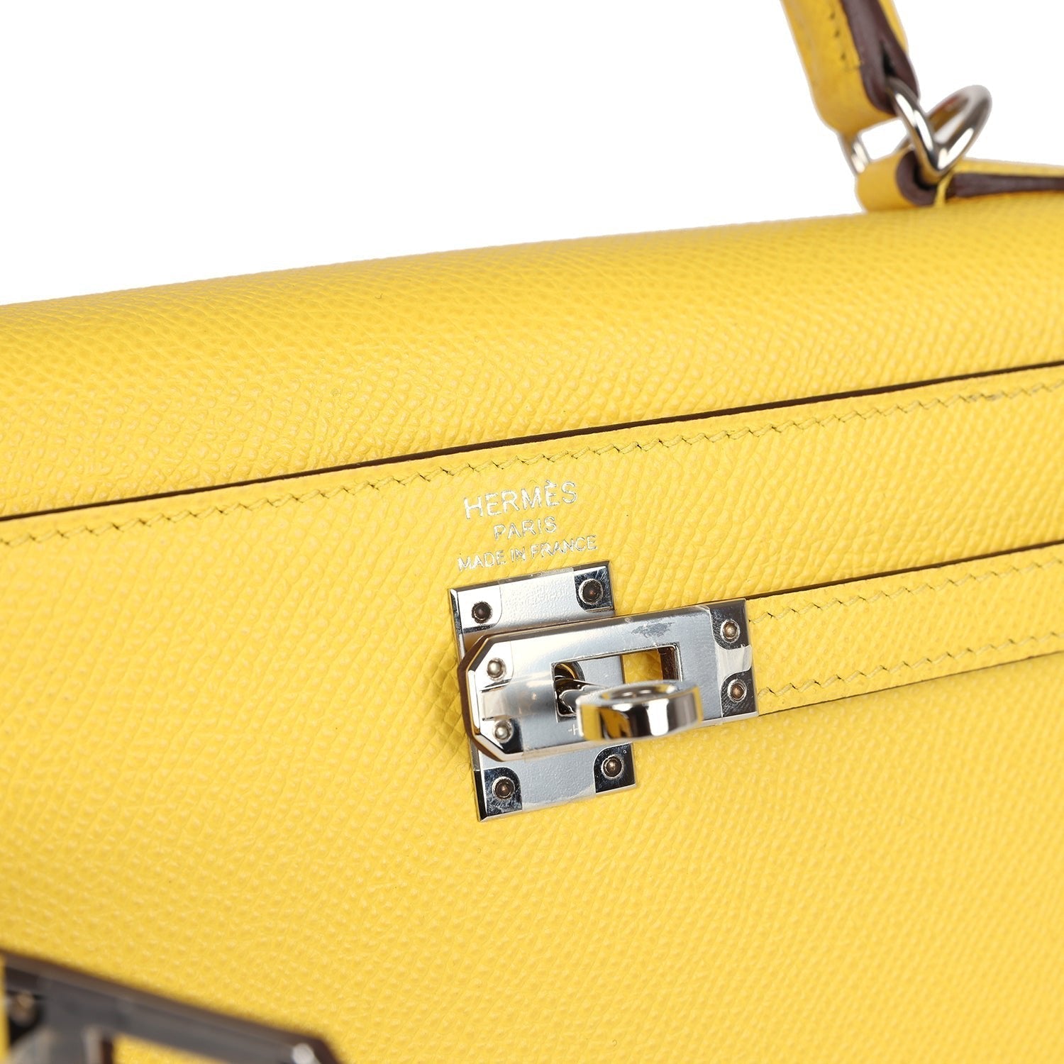Hermes Kelly Sellier 25 Jaune De Naples Epsom Palladium Hardware - Exclusu