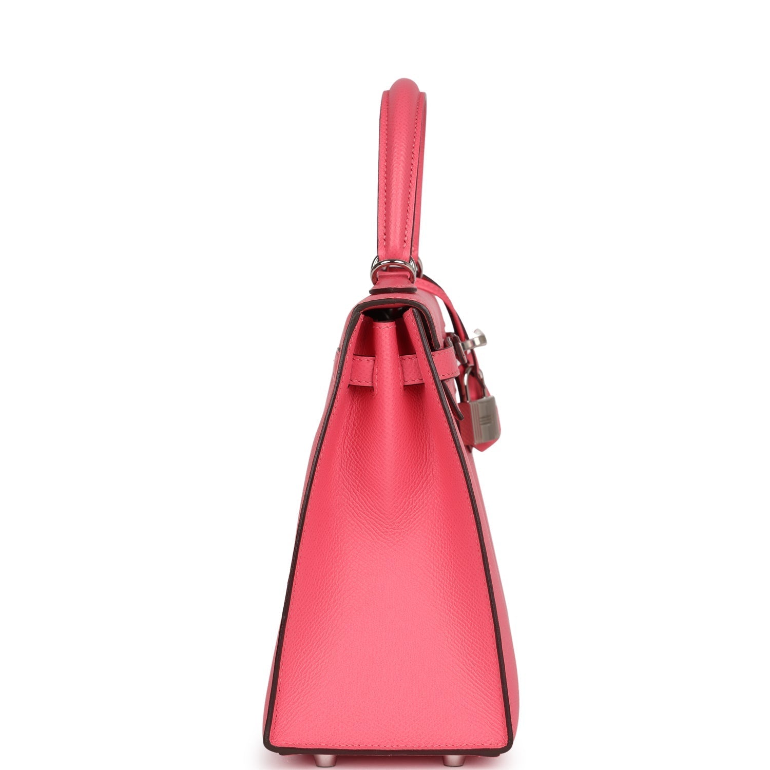 Hermes Kelly Sellier 25 Rose Azalee Epsom Palladium Hardware - Exclusu