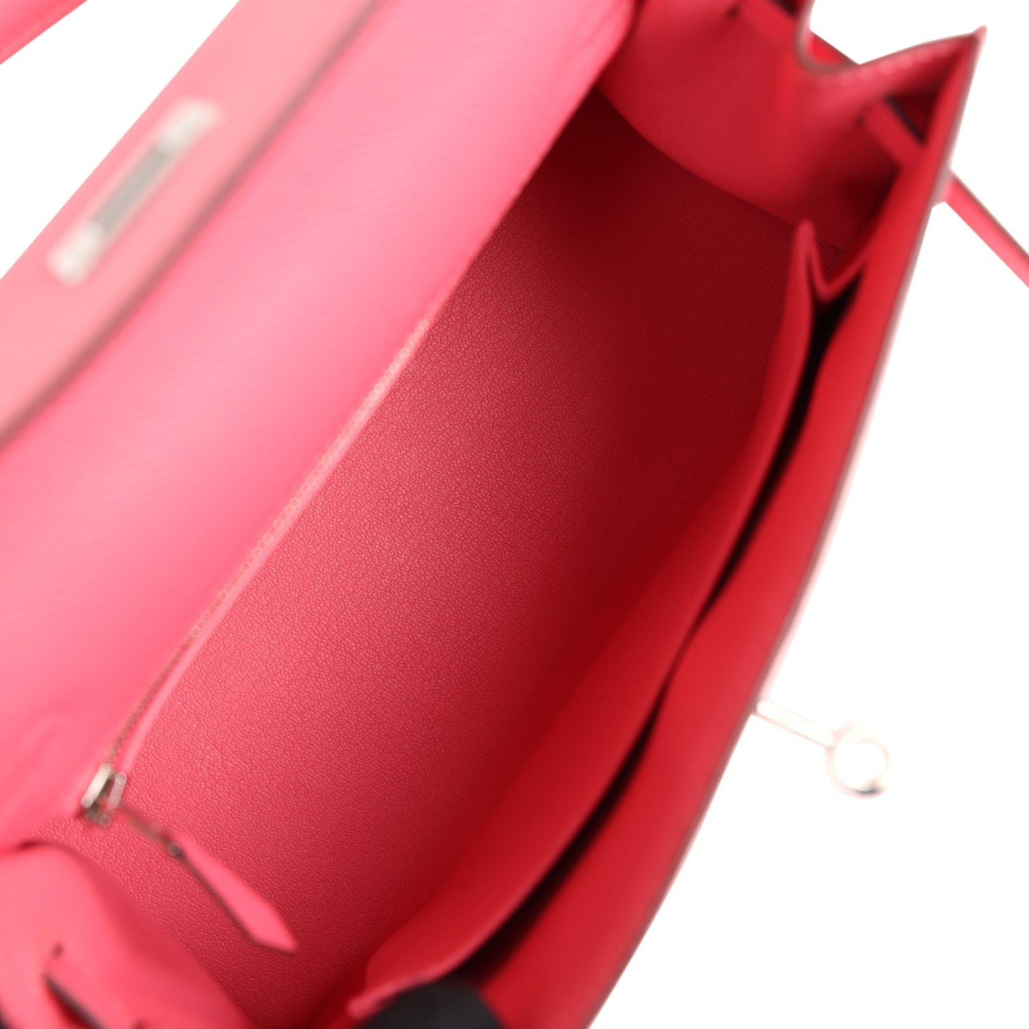 Hermes Kelly Sellier 25 Rose Azalee Epsom Palladium Hardware - Exclusu
