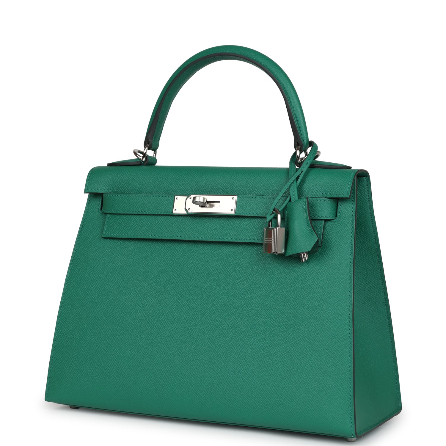 Hermes Kelly Sellier 28 Vert Vertigo Epsom Palladium Hardware - Exclusu