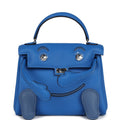 Hermes 'Quelle Idolle' Kelly Doll Bleu Zellige and Bleu Agate Swift Palladium Hardware - Exclusu
