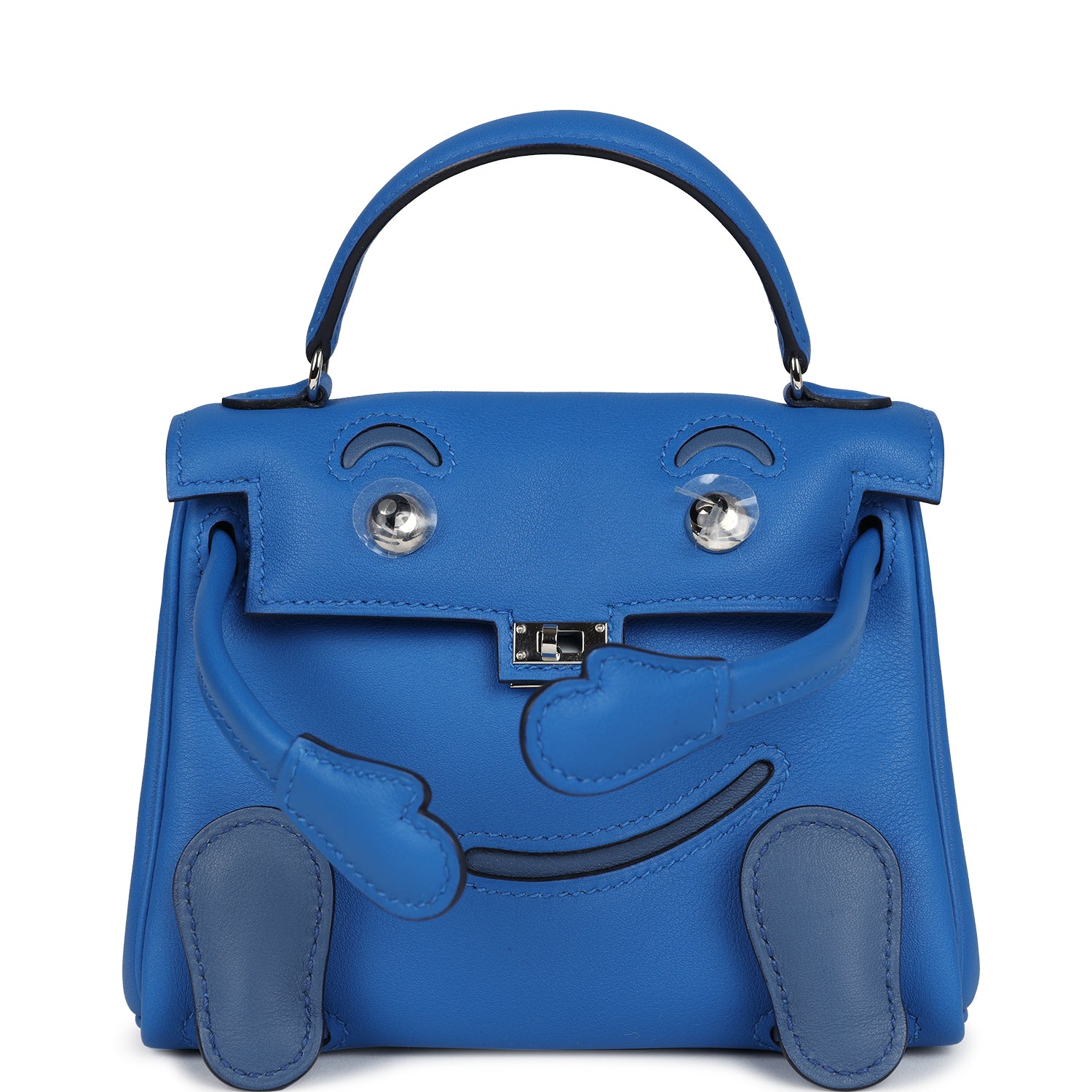 Hermes 'Quelle Idolle' Kelly Doll Bleu Zellige and Bleu Agate Swift Palladium Hardware - Exclusu