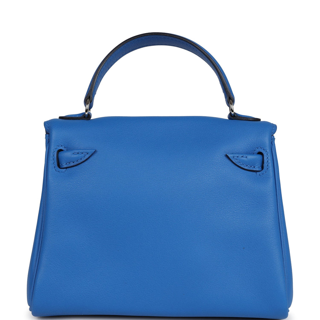 Hermes 'Quelle Idolle' Kelly Doll Bleu Zellige and Bleu Agate Swift Palladium Hardware - Exclusu