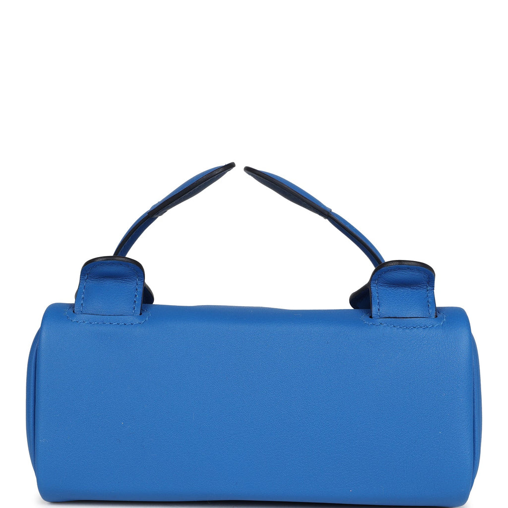 Hermes 'Quelle Idolle' Kelly Doll Bleu Zellige and Bleu Agate Swift Palladium Hardware - Exclusu
