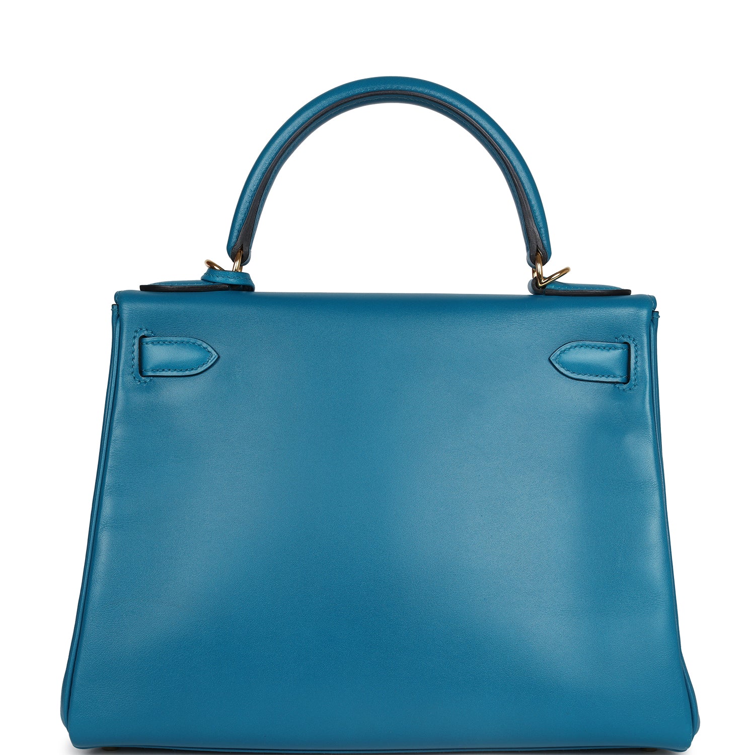 Hermes Kelly Retourne 28 Bleu Izmir Tadelakt Gold Hardware - Exclusu