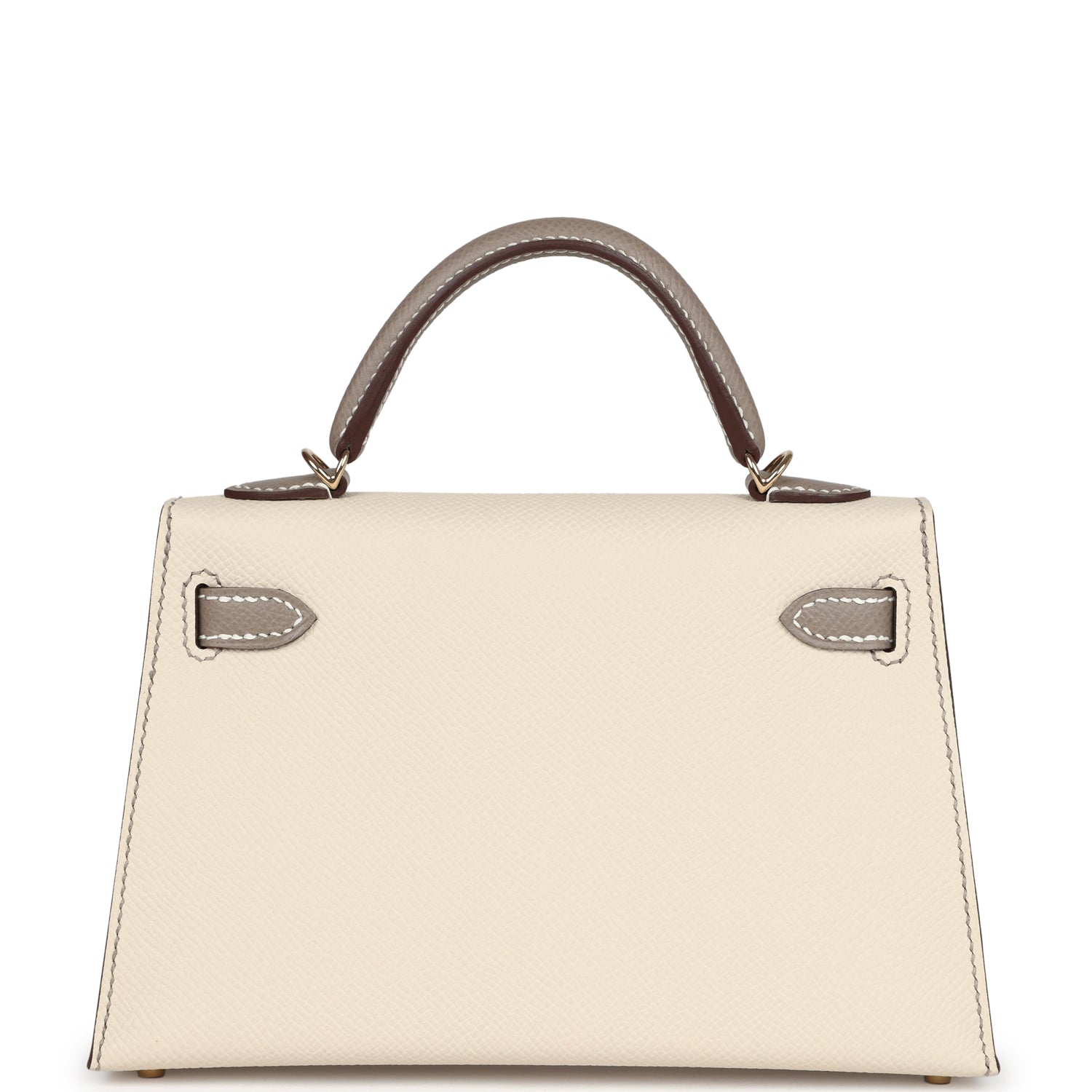 Hermes Special Order (HSS) Kelly Sellier 20 Craie and Gris Asphalte Epsom Permabrass Hardware - Exclusu