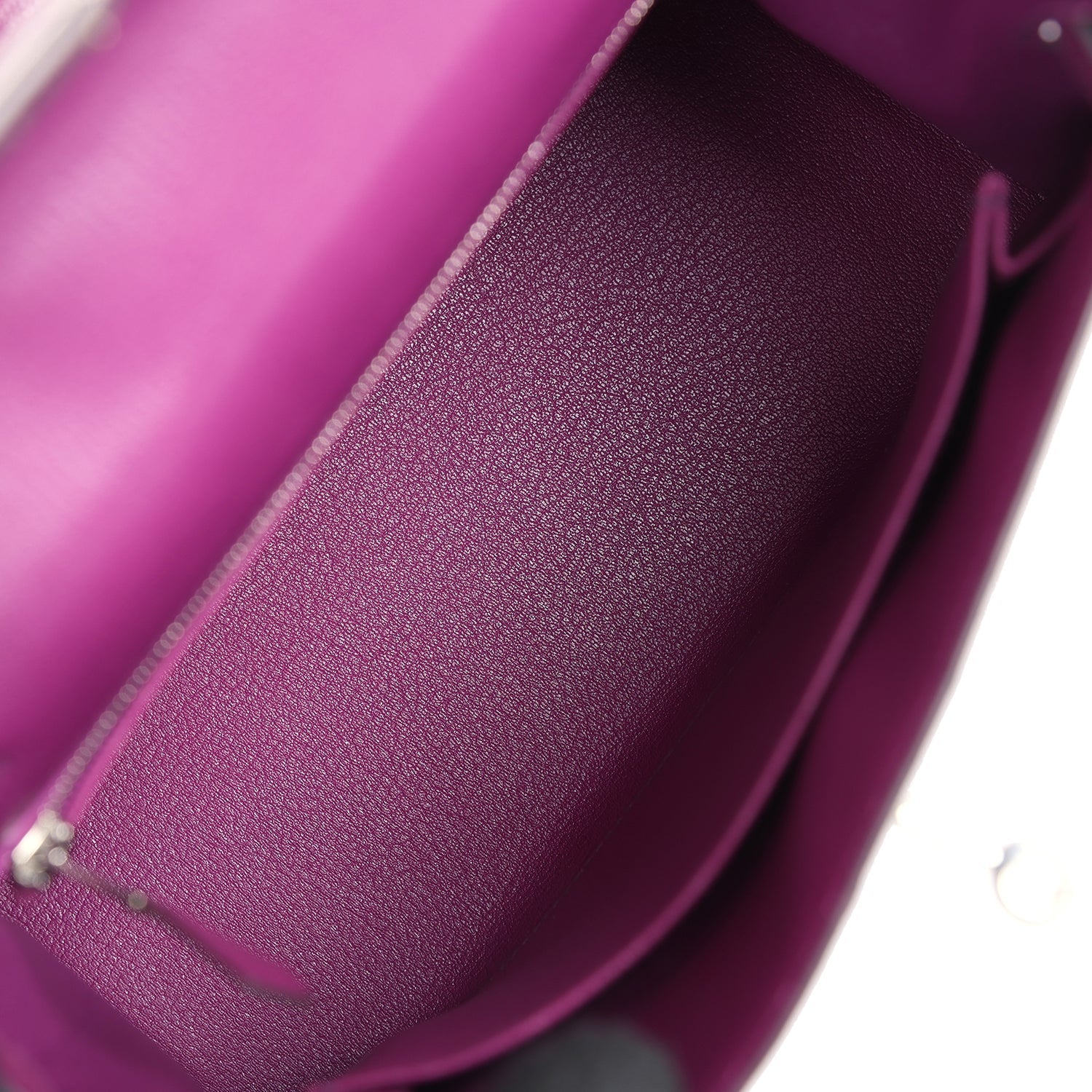 Hermes Kelly Sellier 25 Anemone Chevre Mysore Palladium Hardware - Exclusu