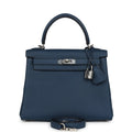 Hermes Kelly Retourne 25 Bleu De Prusse Togo Palladium Hardware - Exclusu