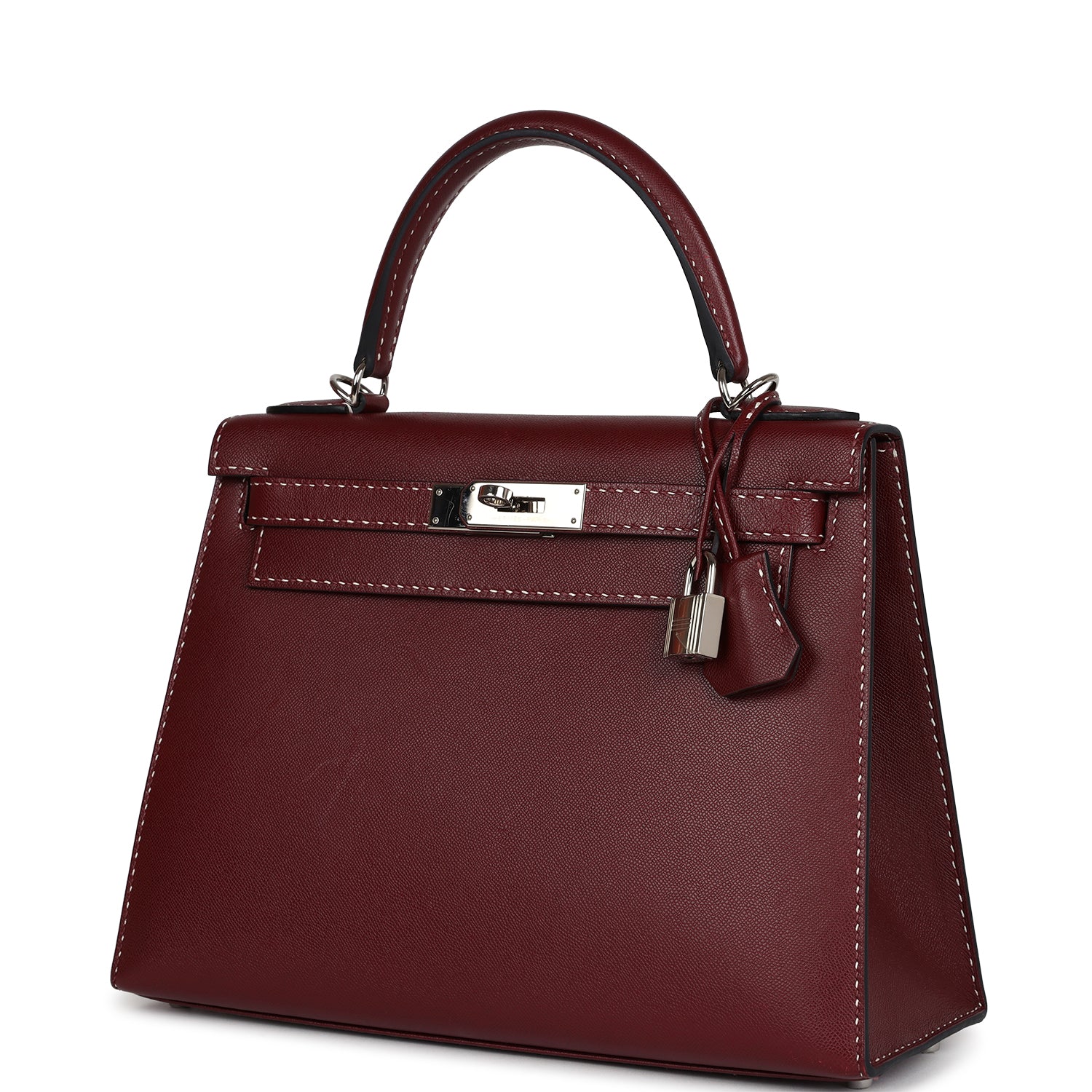 Hermes 'Miss You' Kelly Sellier 28 Rouge H Monsieur Palladium Hardware - Exclusu
