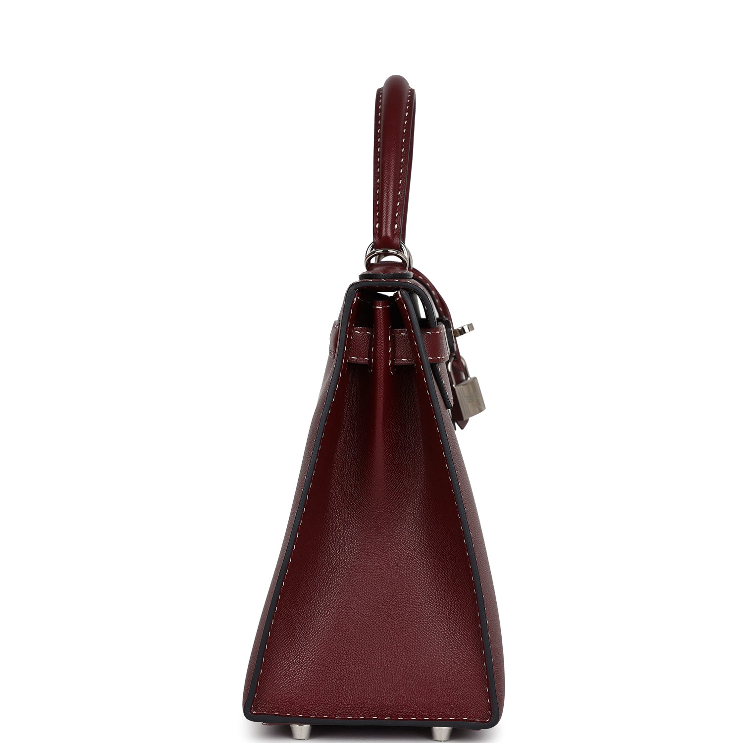 Hermes 'Miss You' Kelly Sellier 28 Rouge H Monsieur Palladium Hardware - Exclusu