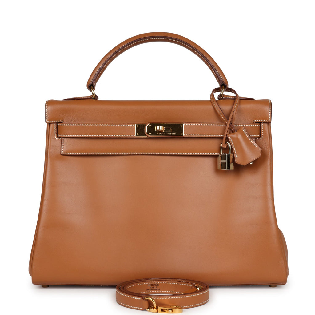 Hermes Kelly Retourne 32 Naturel Sable Chamonix Gold Hardware - Exclusu