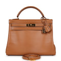 Hermes Kelly Retourne 32 Naturel Sable Chamonix Gold Hardware - Exclusu