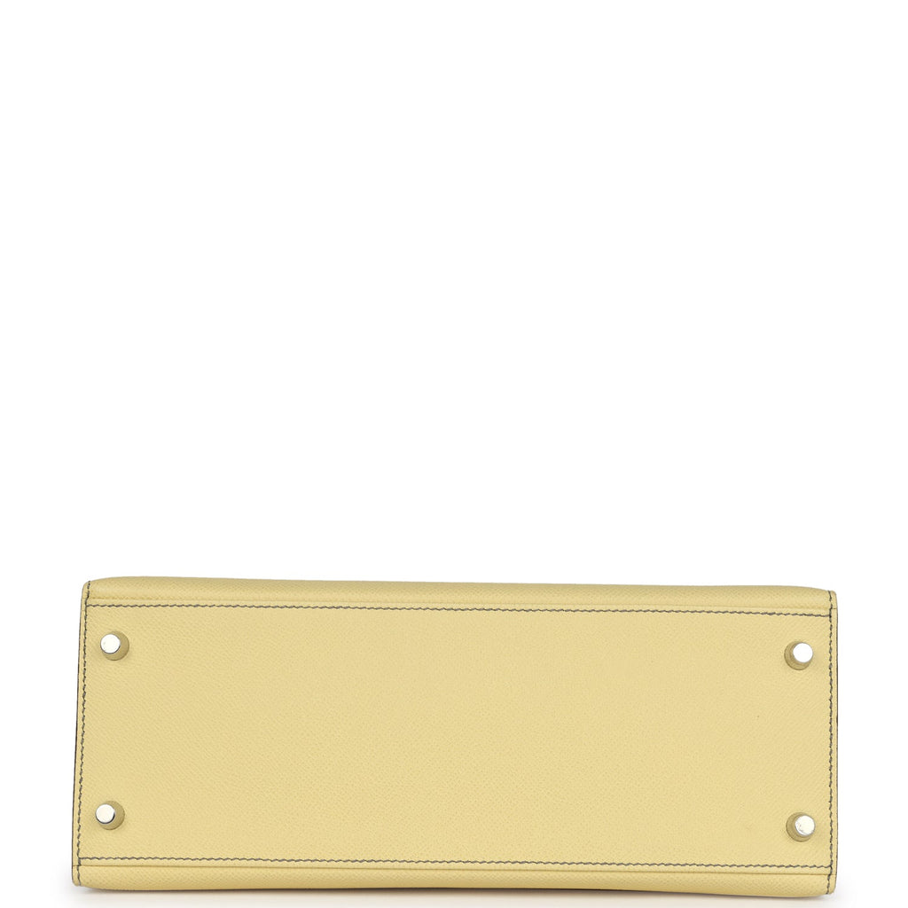 Hermes Special Order (HSS) Kelly Sellier 28 Rose Confetti and Jaune Poussin Epsom Palladium Hardware - Exclusu