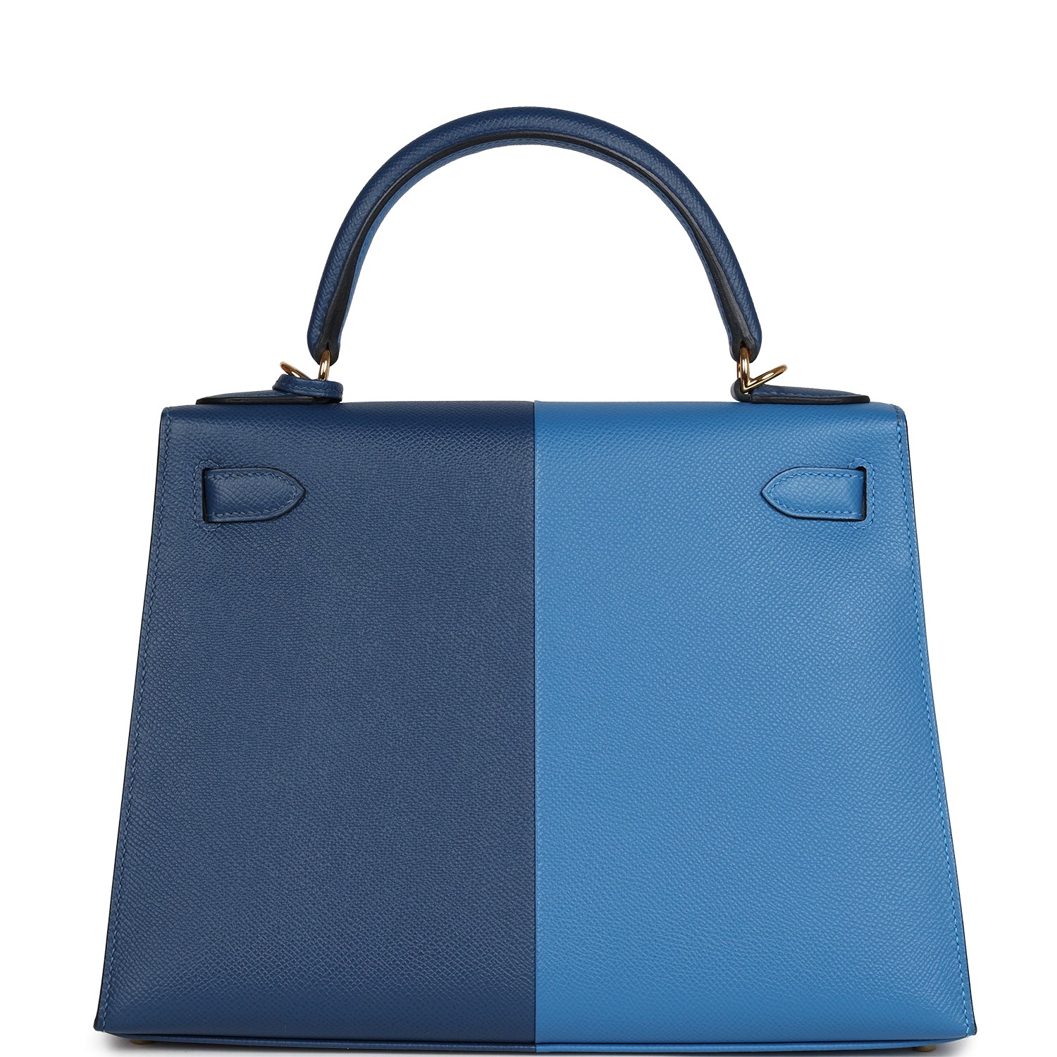 Hermes Kelly Sellier 28 Casaque Deep Bleu and Mykonos Epsom Gold Hardware - Exclusu