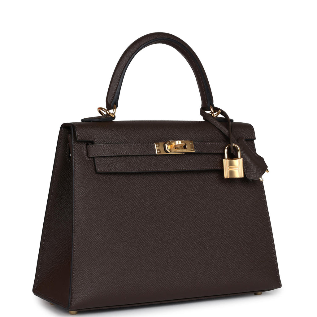 Hermes Kelly Sellier 25 Ecorce Epsom Gold Hardware - Exclusu