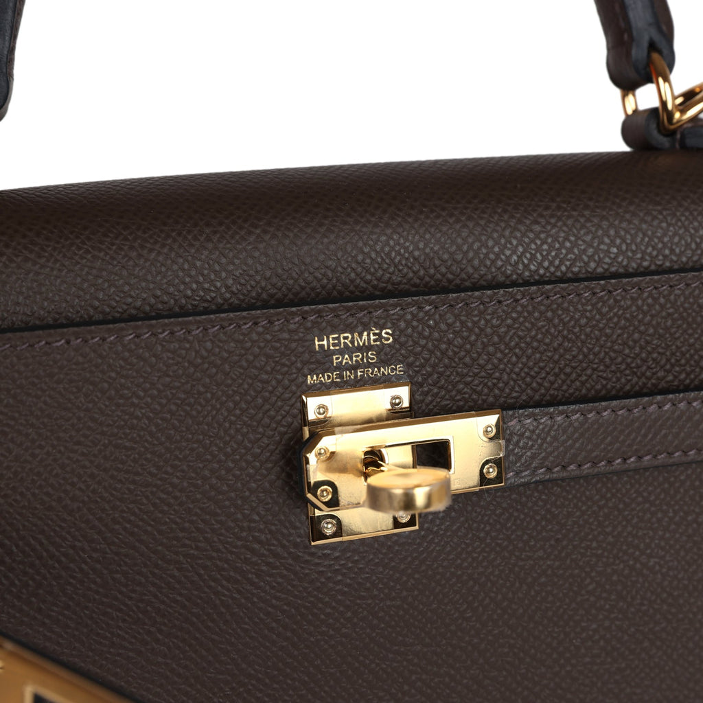 Hermes Kelly Sellier 25 Ecorce Epsom Gold Hardware - Exclusu