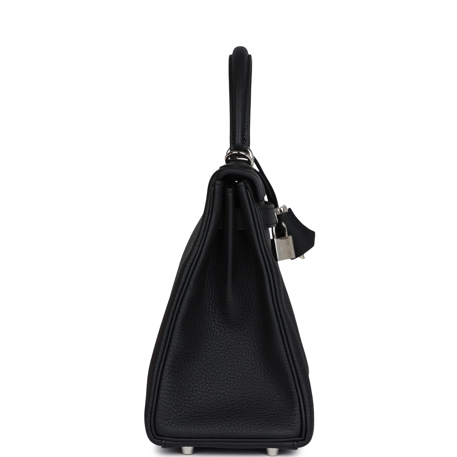 Hermes Kelly Retourne 28 Black Togo Palladium Hardware - Exclusu