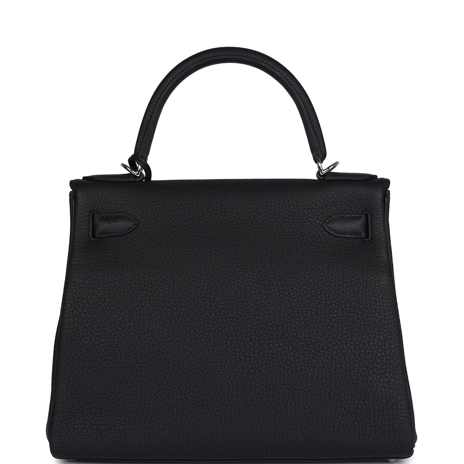 Hermes Kelly Retourne 28 Black Togo Palladium Hardware - Exclusu