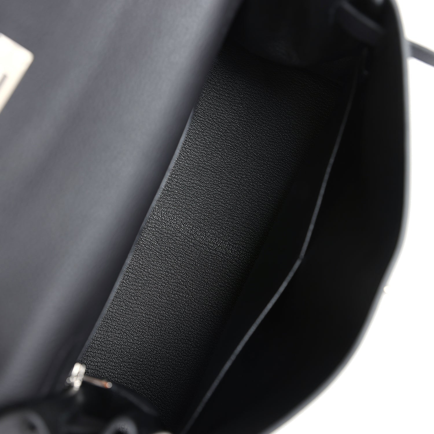 Hermes Kelly Retourne 28 Black Togo Palladium Hardware - Exclusu
