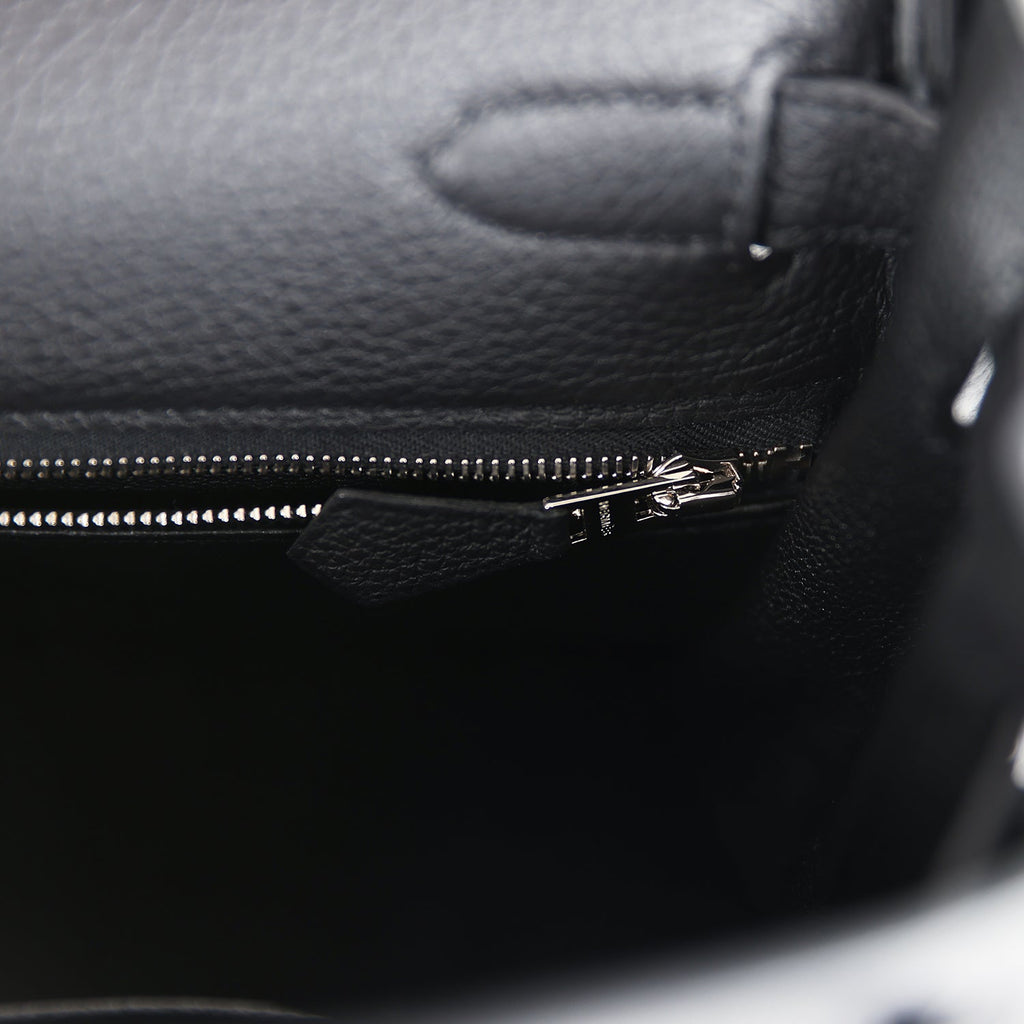 Hermes Kelly Retourne 28 Black Togo Palladium Hardware - Exclusu