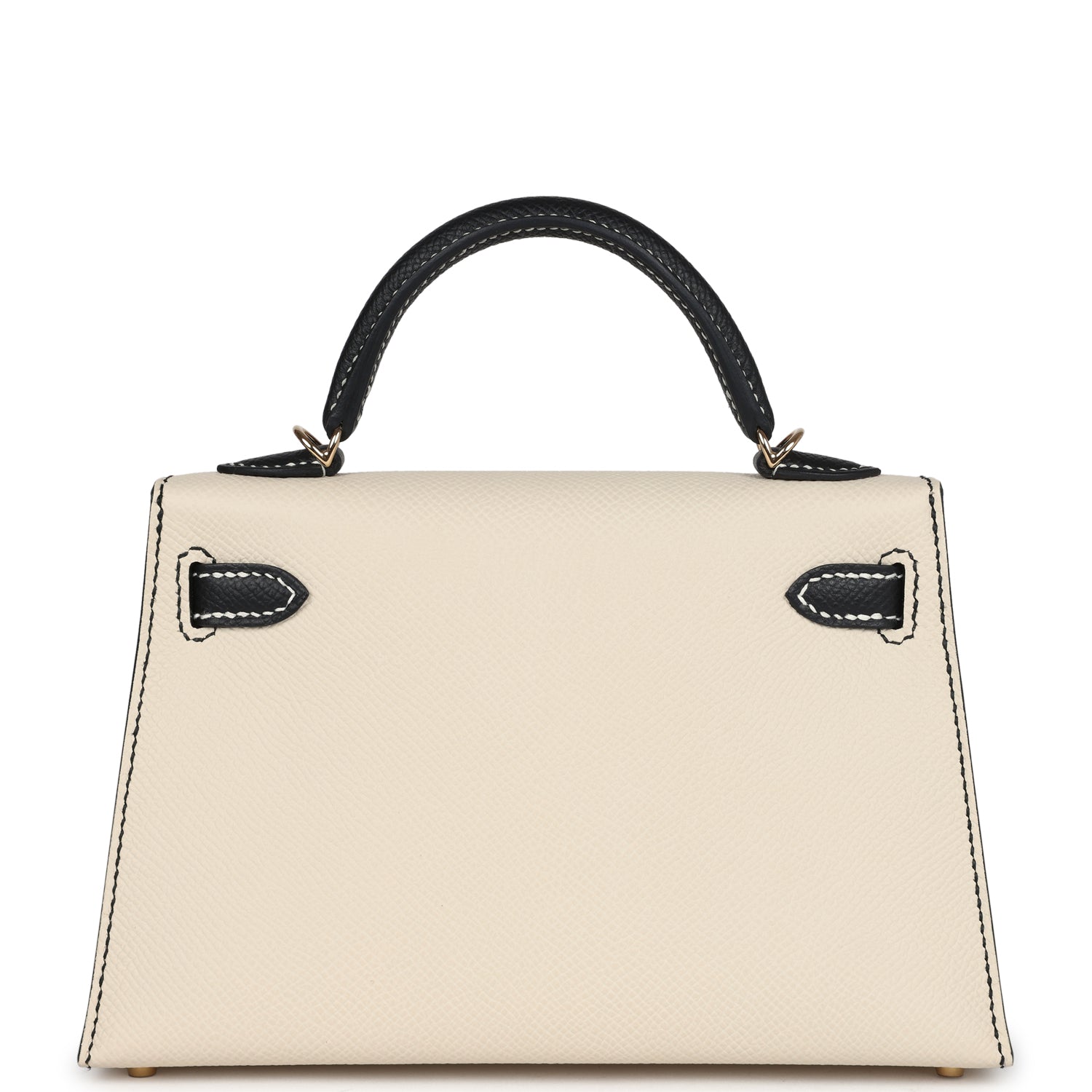 Hermes Special Order (HSS) Kelly Sellier 20 Craie and Black Epsom Permabrass Hardware - Exclusu