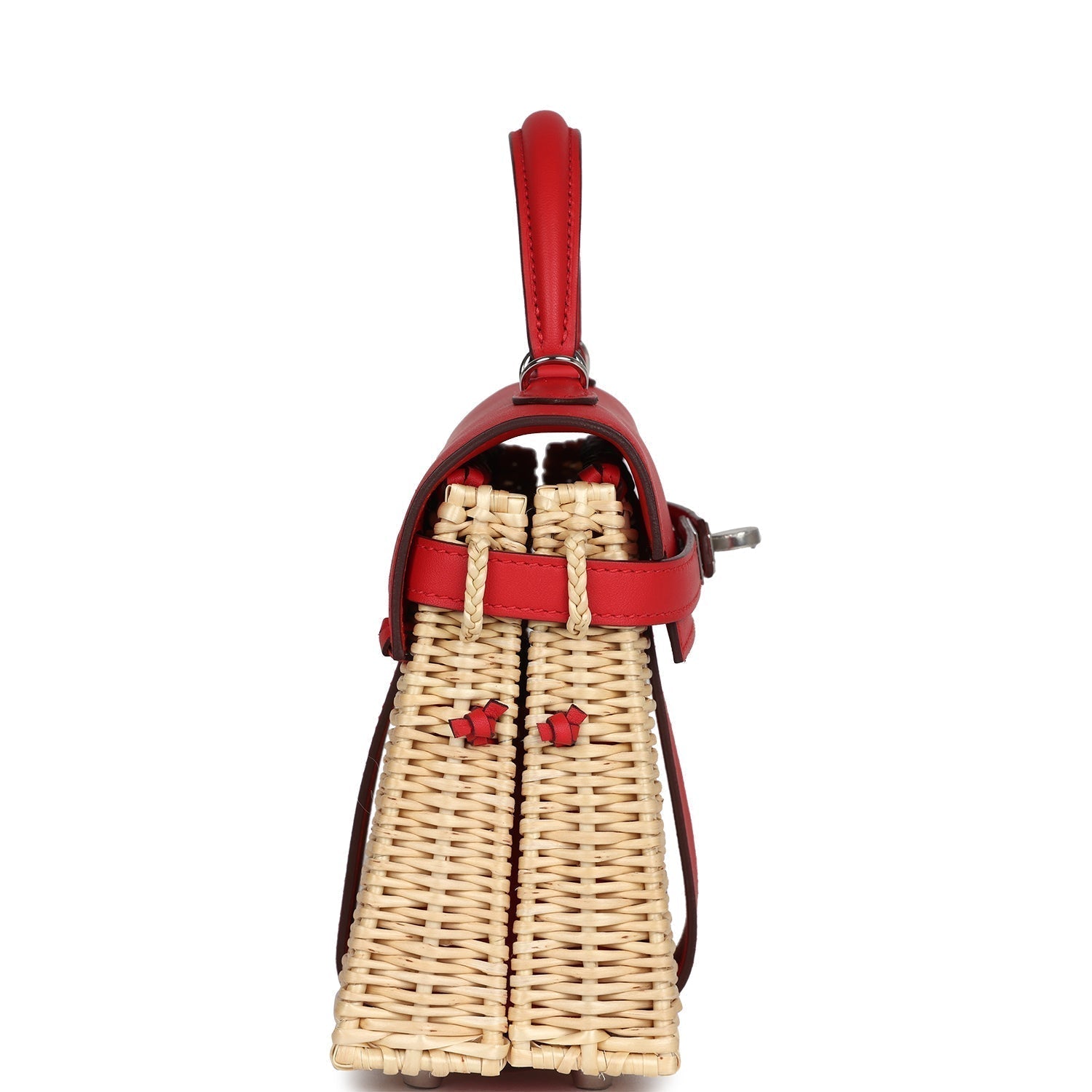 Hermes Mini Picnic Kelly 20 Rouge De Coeur Swift Palladium Hardware - Exclusu