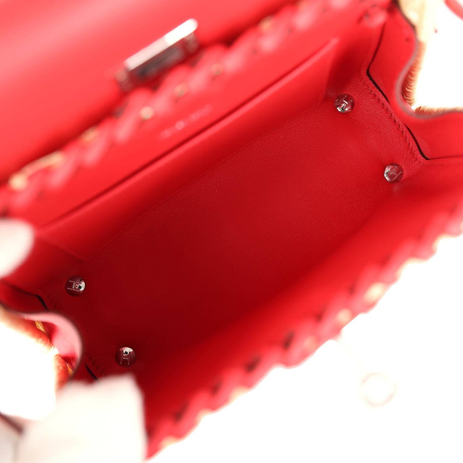 Hermes Mini Picnic Kelly 20 Rouge De Coeur Swift Palladium Hardware - Exclusu