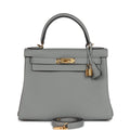 Hermes Kelly Retourne 28 Gris Mouette Togo Gold Hardware - Exclusu