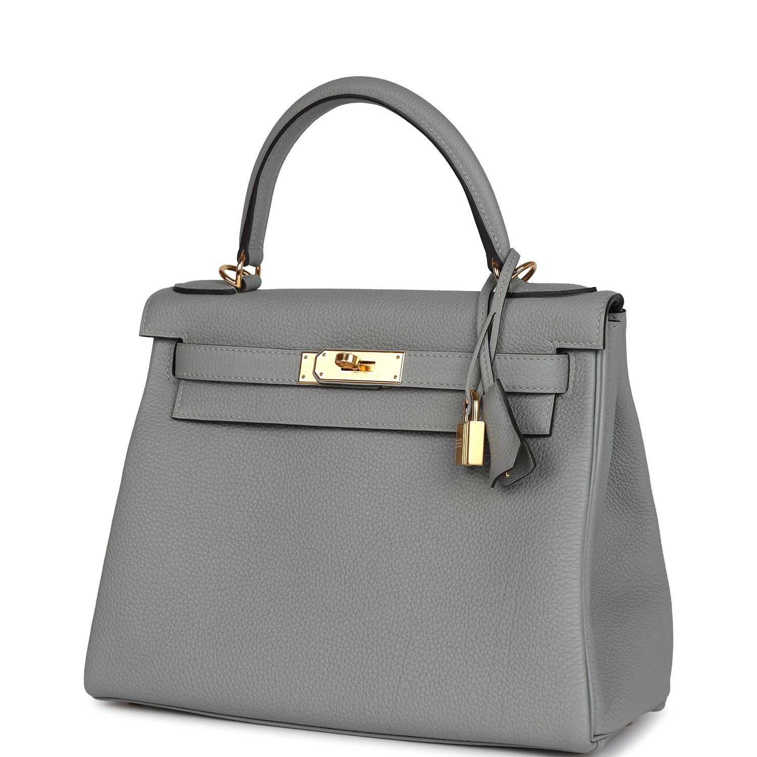 Hermes Kelly Retourne 28 Gris Mouette Togo Gold Hardware - Exclusu