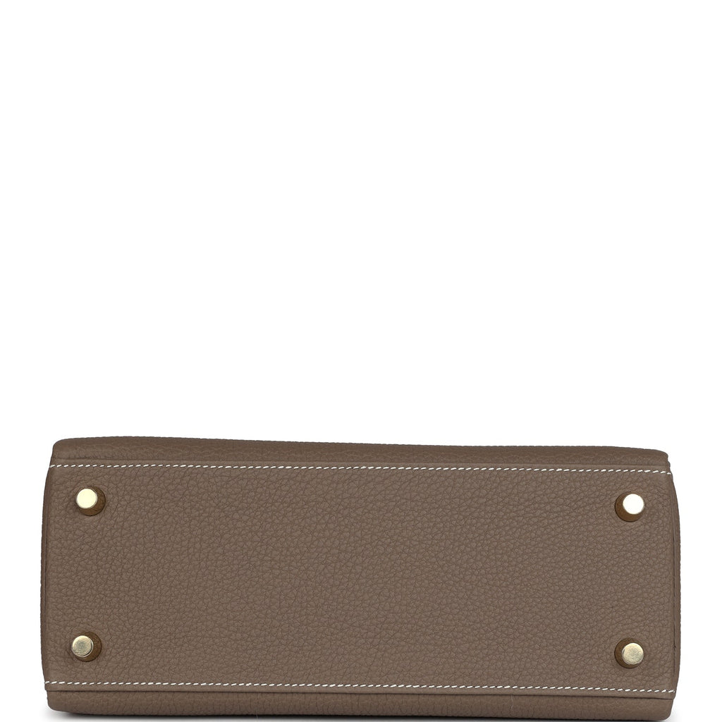 Hermes Kelly Retourne 25 Etoupe Togo Gold Hardware - Exclusu