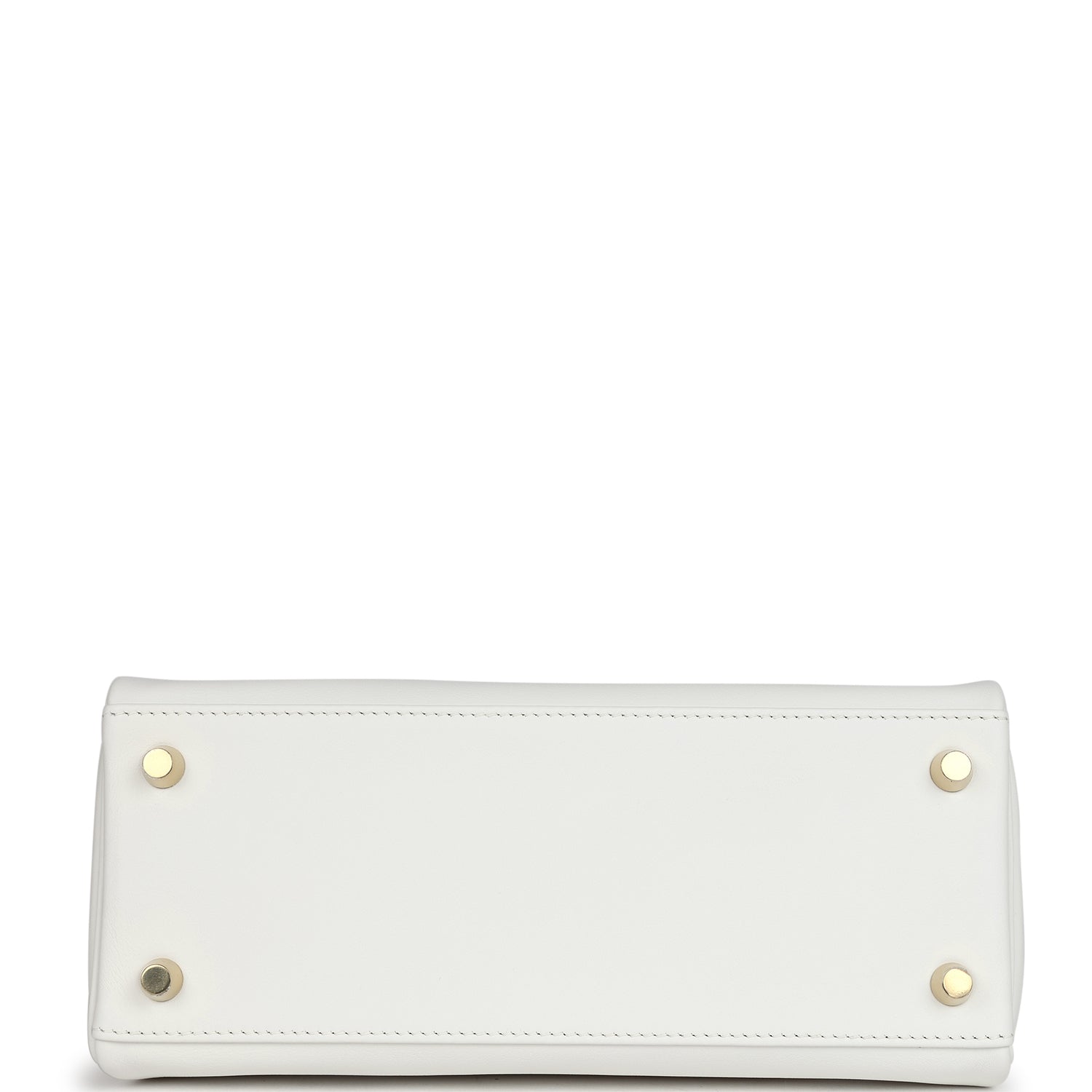Hermes Kelly Retourne 25 New White Swift Gold Hardware - Exclusu