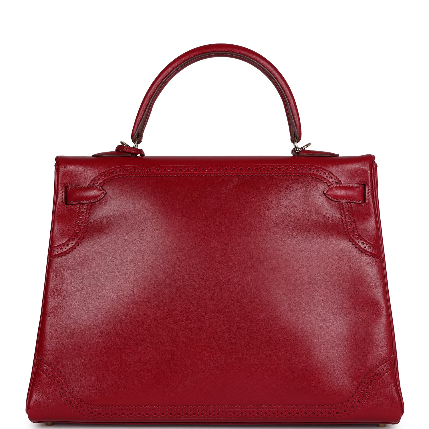 Hermes Ghillies Kelly Retourne 35 Rubis Tadelakt Permabrass Hardware - Exclusu