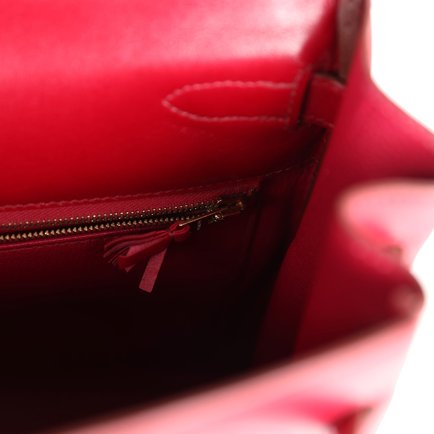 Hermes Ghillies Kelly Retourne 35 Rubis Tadelakt Permabrass Hardware - Exclusu