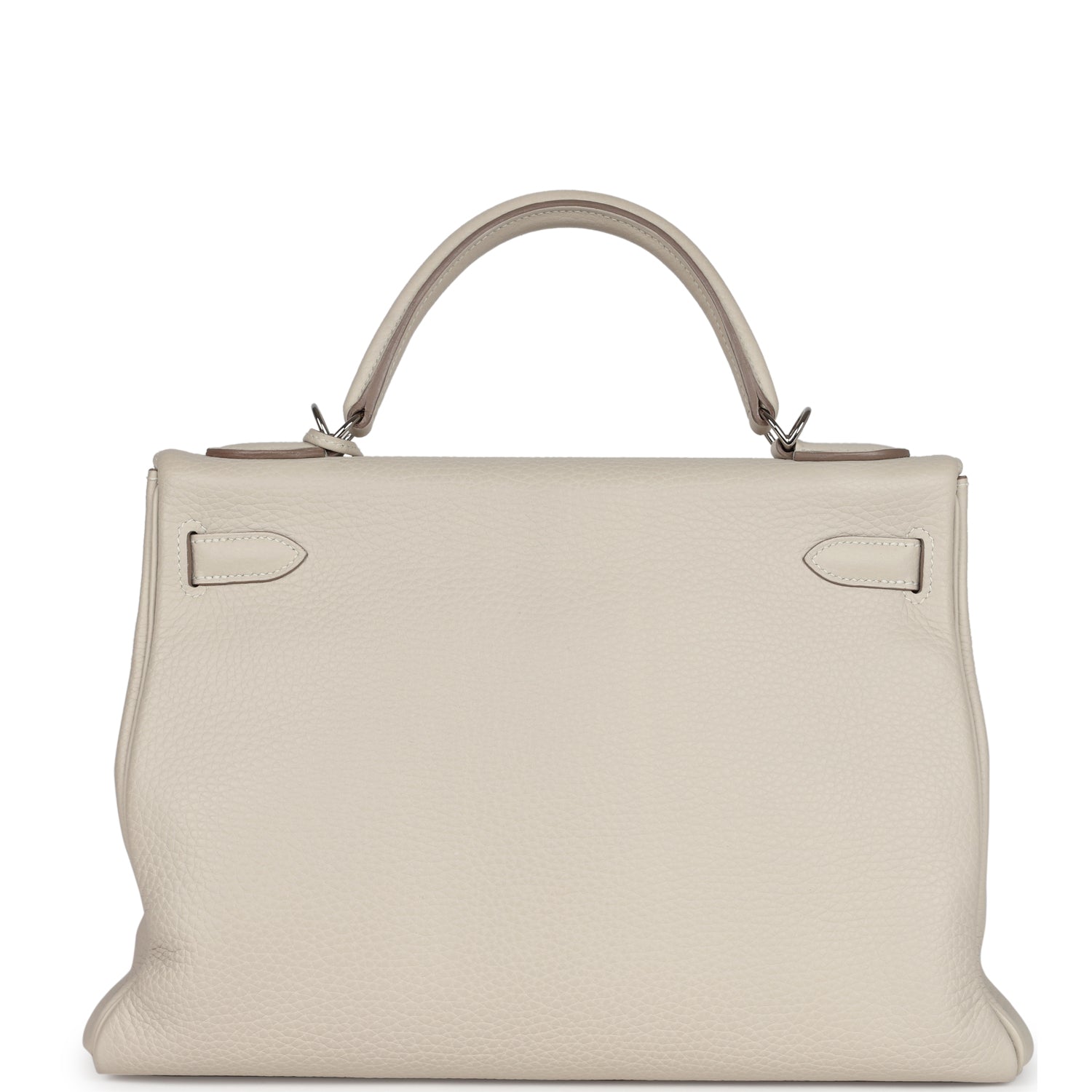 Hermes Kelly Retourne 32 Craie Togo Palladium Hardware - Exclusu