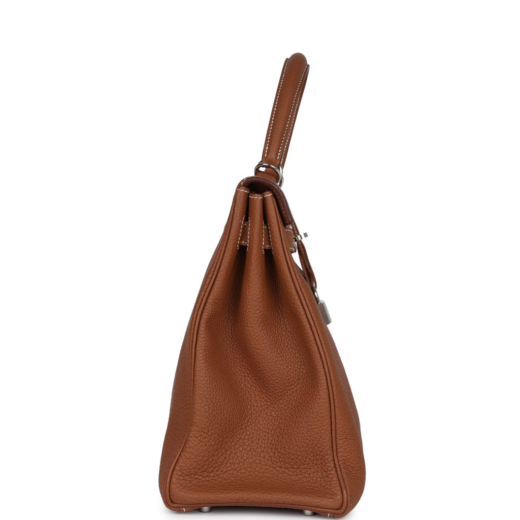 Hermes Kelly Retourne 35 Gold Togo Palladium Hardware - Exclusu