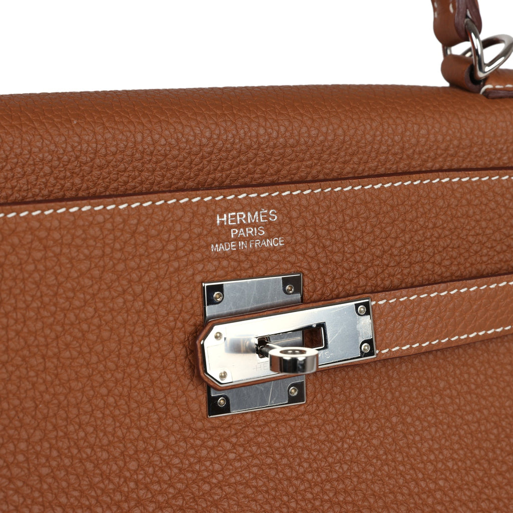 Hermes Kelly Retourne 35 Gold Togo Palladium Hardware - Exclusu