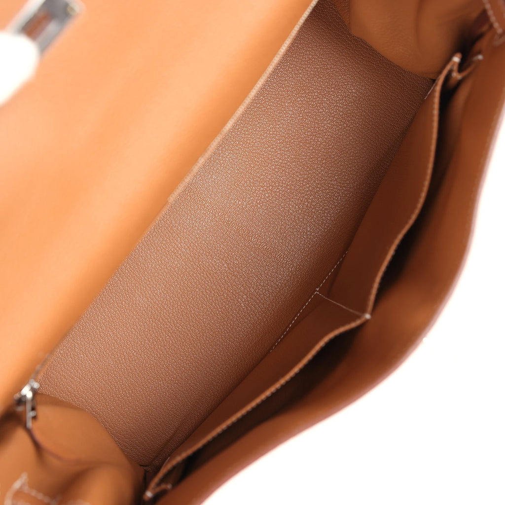 Hermes Kelly Retourne 35 Gold Togo Palladium Hardware - Exclusu