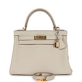 Hermes Kelly Retourne 28 Craie Togo Gold Hardware - Exclusu