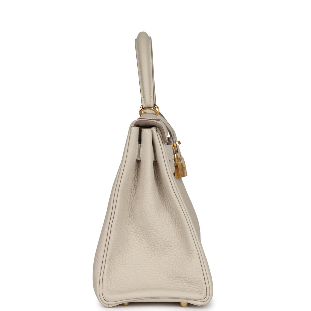 Hermes Kelly Retourne 28 Craie Togo Gold Hardware - Exclusu