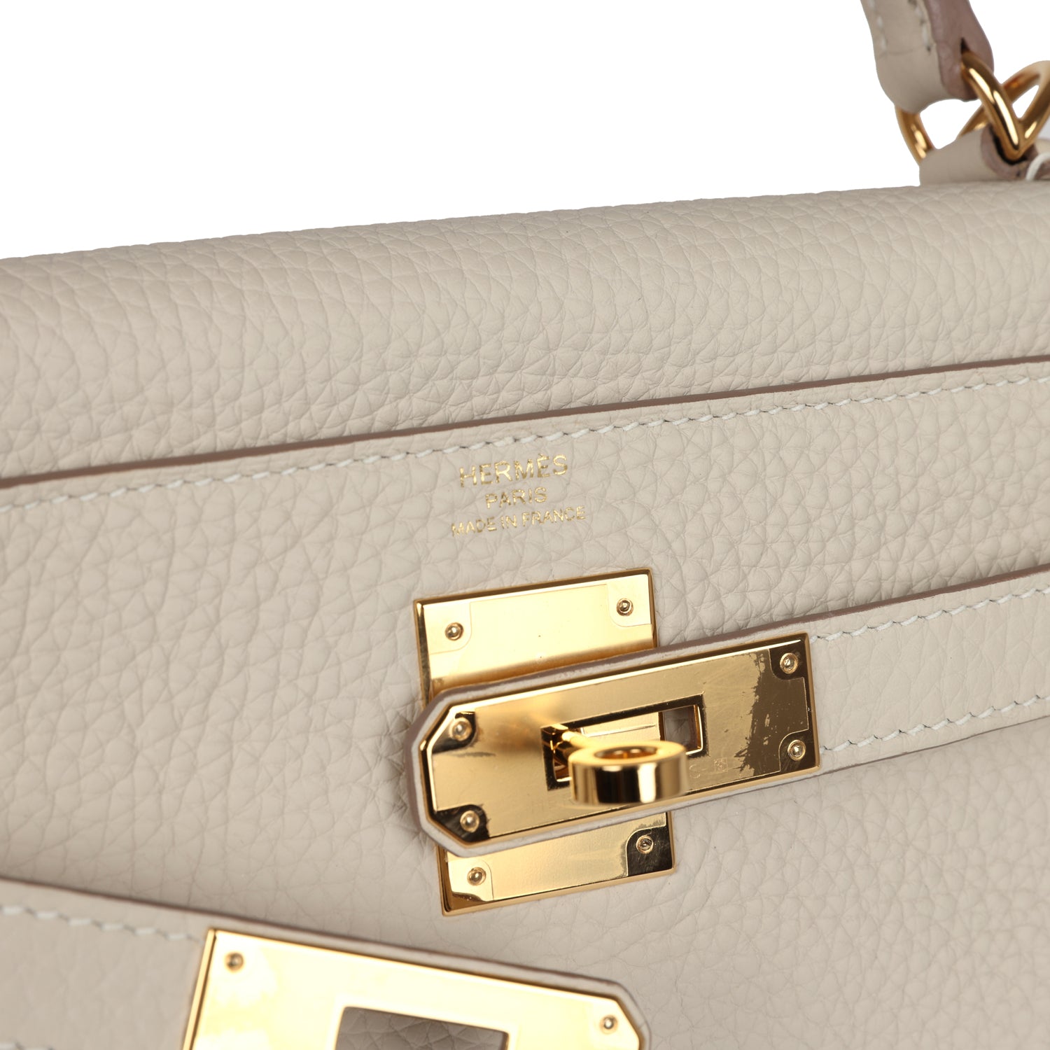 Hermes Kelly Retourne 28 Craie Togo Gold Hardware - Exclusu