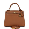 Hermes Kelly Sellier 25 Gold Epsom Gold Hardware - Exclusu