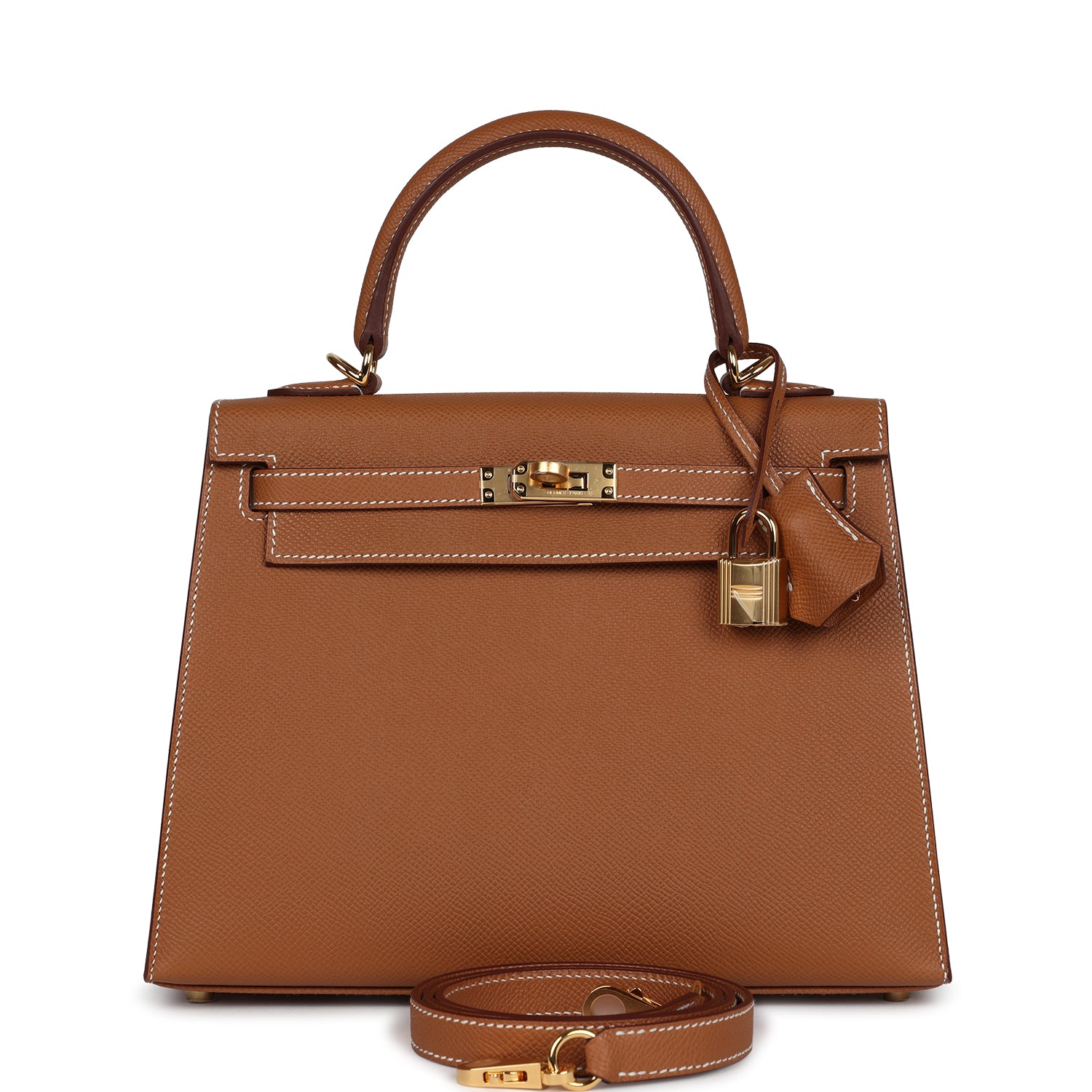 Hermes Kelly Sellier 25 Gold Epsom Gold Hardware - Exclusu
