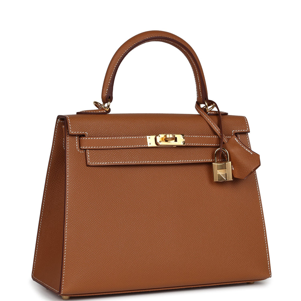 Hermes Kelly Sellier 25 Gold Epsom Gold Hardware - Exclusu