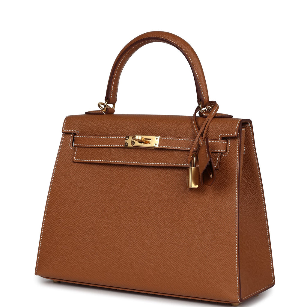 Hermes Kelly Sellier 25 Gold Epsom Gold Hardware - Exclusu